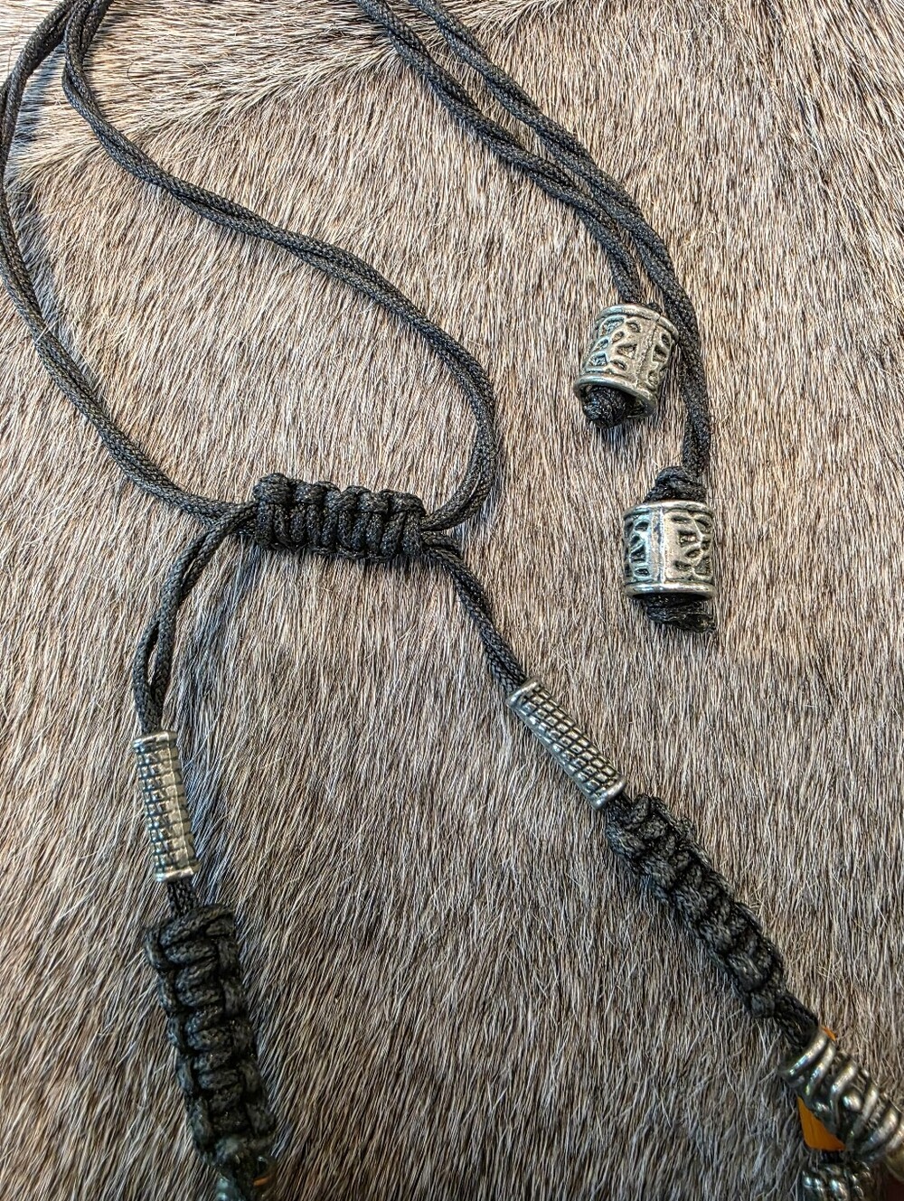 African Stone Beaded Necklace Adjustable Strap - Picture 6 of 6